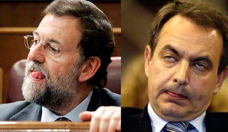 Rajoy y Zapatero haciendo el tonto