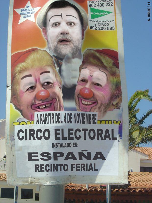 Circo Electoral instalado en España