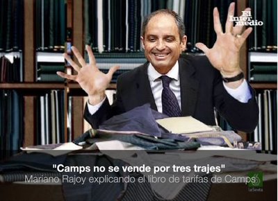 "Camps no se vende por 3 trajes" Mariano Rajoy explicando el libro de tarifas de Camps