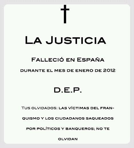 #ApoyoAGarzón La justicia falleció en España en enero de 2012