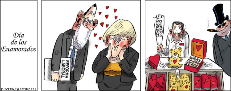 Merkel y Mariano, enamorados, por San Valentín