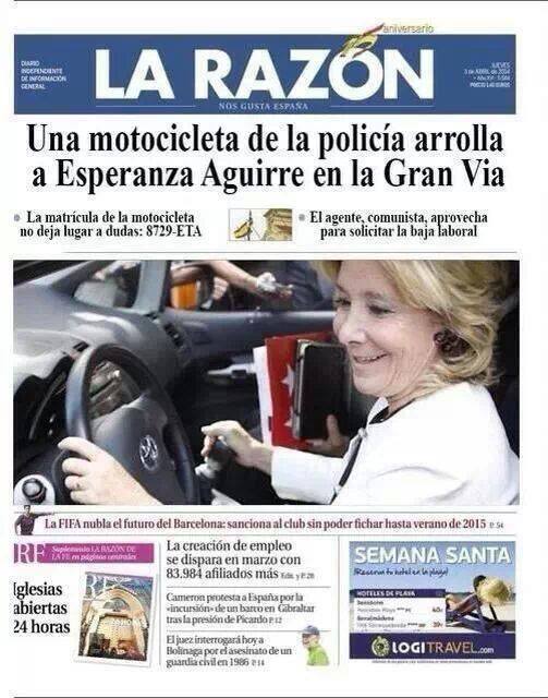Esperanza Aguirre es noticia en LA RAZON